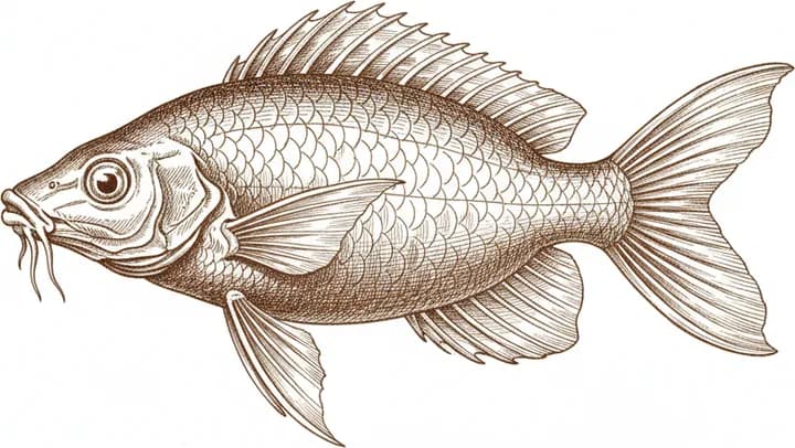 Antique engraving of a fish